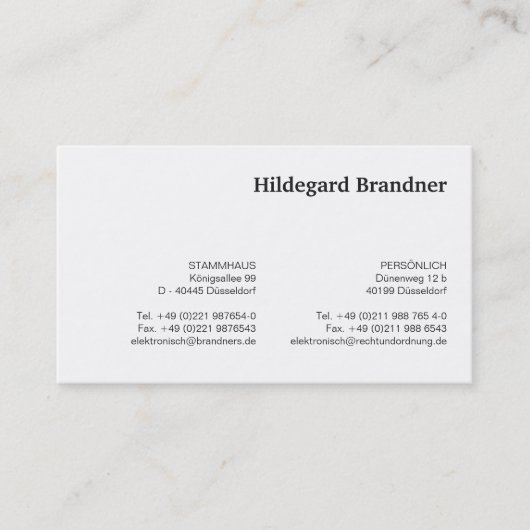 イニシャルと濃い赤 名刺 (正面)