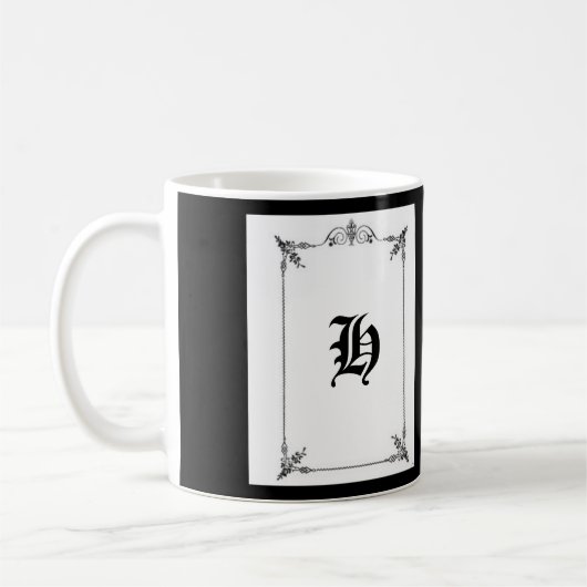 "イニシャルによってカスタマイズマグ" コーヒーマグカップ (左)