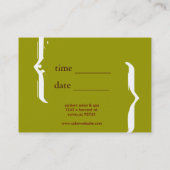 イニシャルのオレンジぽっちゃりした 予約カード (裏面)