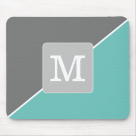イニシャルのカラーマッチング(ミニマリズムのブルーグレー) マウスパッド