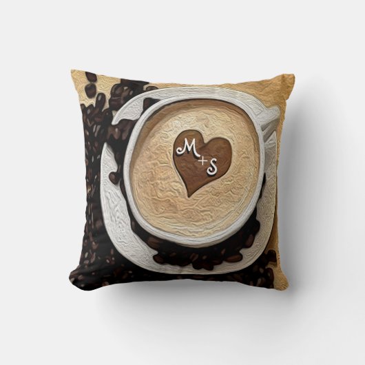 イニシャルのコーヒーを加えて下さい クッション (正面)