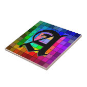 イニシャルのステンドグラス色はセラミックタイルを欠きます タイル (側面)