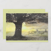 イニシャルのツリー-結婚式招待状 招待状 (正面/裏面)