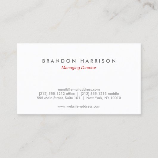 イニシャルのロゴが赤2名様の名刺 名刺 (裏面)