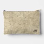 イニシャルの古い新聞のスクラップブックの背景 アクセサリーポーチ (裏面)