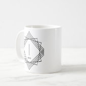 イニシャルの変更クラシック名前の追加Geometric I J K L コーヒーマグカップ (正面左)