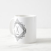 イニシャルの変更クラシック名前の追加Geometric X Y Z コーヒーマグカップ (正面左)