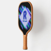 イニシャルの変更、名前の追加、ソフトブ絵を描ルーズブラック ピックルボールラケット (左)