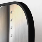 イニシャルの変更、名前の追加、ブラシ仕上げ金属帯、 ピックルボールラケット (左詳細)