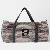 イニシャルの変更、名前の追加（削除）およびレンガ壁 ダッフルバッグ (正面)