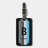 イニシャルの変更、名前の追加(削除)および光沢のある金属 ラゲッジタグ (正面縦)