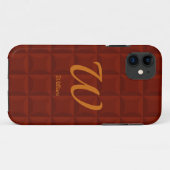 イニシャルの変更、名前の追加（削除）および茶色のクッション Case-Mate iPhoneケース (裏面(横))