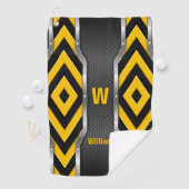 イニシャルの変更、名前の追加（削除）、セーフティイエロー ゴルフタオル (インサイチュ)