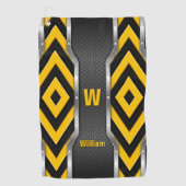 イニシャルの変更、名前の追加（削除）、セーフティイエロー ゴルフタオル (正面)