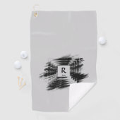 イニシャルの変更、名前の追加（削除）、ブラックブラシ ゴルフタオル (インサイチュ)