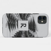 イニシャルの変更、名前の追加（削除）、ブラックブラシ Case-Mate iPhoneケース (裏面(横))