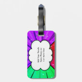 イニシャルの変更、名前の追加（削除）、ポップ・アートのArt Cloud ラゲッジタグ (裏面縦)