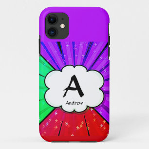 イニシャルの変更、名前の追加（削除）、ポップ・アートのArt Cloud iPhone 11 ケース