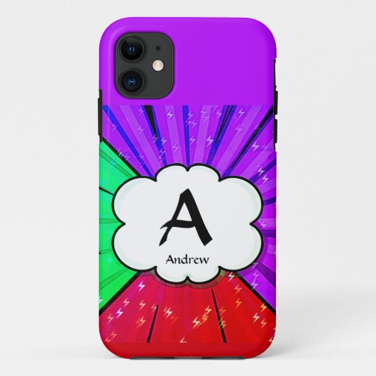 イニシャルの変更、名前の追加(削除)、ポップ・アートのArt Cloud Case-Mate iPhoneケース (裏面)