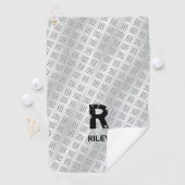 イニシャルの変更、名前の追加（削除）、市松模様にプレート、 ゴルフタオル (インサイチュ)