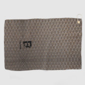 イニシャルの変更、名前の追加（削除）、市松模様にプレート ゴルフタオル (横)