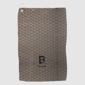 イニシャルの変更、名前の追加（削除）、市松模様にプレート ゴルフタオル (正面)