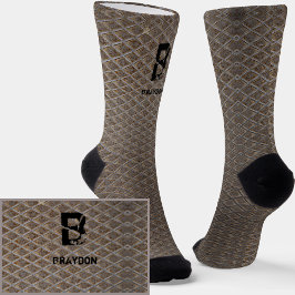 イニシャルの変更、名前の追加（削除）、市松模様にプレート ソックス