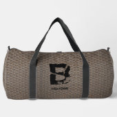 イニシャルの変更、名前の追加（削除）、市松模様にプレート ダッフルバッグ (正面)