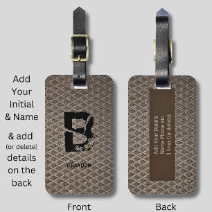 イニシャルの変更、名前の追加（削除）、市松模様にプレート ラゲッジタグ