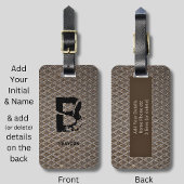 イニシャルの変更、名前の追加（削除）、市松模様にプレート ラゲッジタグ