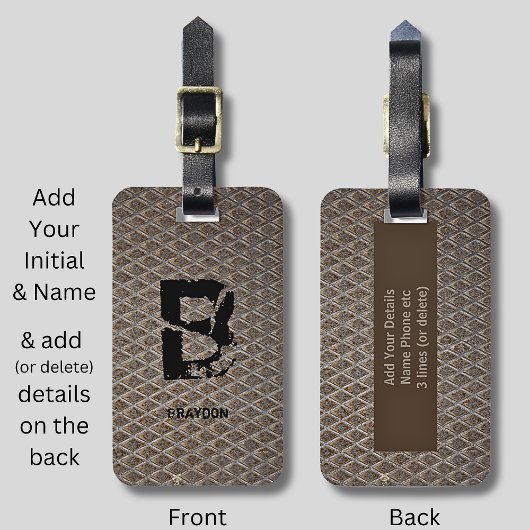 イニシャルの変更、名前の追加(削除)、市松模様にプレート ラゲッジタグ