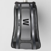 イニシャルの変更、名前の追加(削除)、銀色メタリック ゴルフヘッドカバー (回転90)