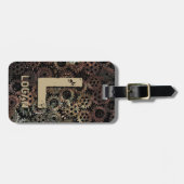 イニシャルの変更、名前の追加（削除）、錆びたギア ラゲッジタグ (正面横)