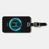 イニシャルの変更、名前の追加(削除)Futuristic Tech ラゲッジタグ (正面横)