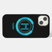 イニシャルの変更、名前の追加（削除）Futuristic Tech iPhoneケース (裏面横)