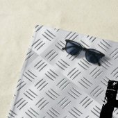 イニシャルの変更、名前の追加、市松模様にプレート、 ビーチタオル (インサイチュ)