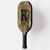 イニシャルの変更、名前の追加、錆びたメタルスタイル ピックルボールラケット (左)