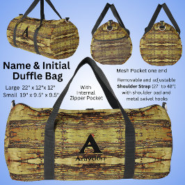 イニシャルの変更、追加（削除）名前錆びた金属の外観 ダッフルバッグ
