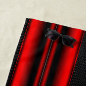 イニシャルの変更Add Name Red on Black ストライプOptions ビーチタオル (インサイチュ)