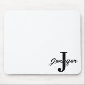 イニシャルの文字と名前のカスタム マウスパッド (正面)