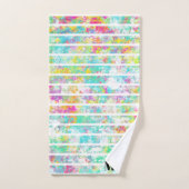 イニシャルの絵を描水数々の色 バスタオルセット (ハンドタオル)