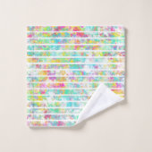 イニシャルの絵を描水数々の色 バスタオルセット (ウォッシュタオル)