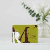 イニシャルの緑のぽっちゃりした 予約カード (スタンド正面)