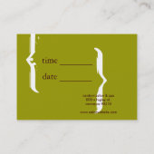 イニシャルの緑のぽっちゃりした 予約カード (裏面)