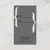 イニシャルの縦の灰色の普通サイズ 予約カード (裏面)