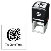 イニシャルはっきりしたとバラ名日付Estd N Wh セルフインキングスタンプ (インサイチュ)