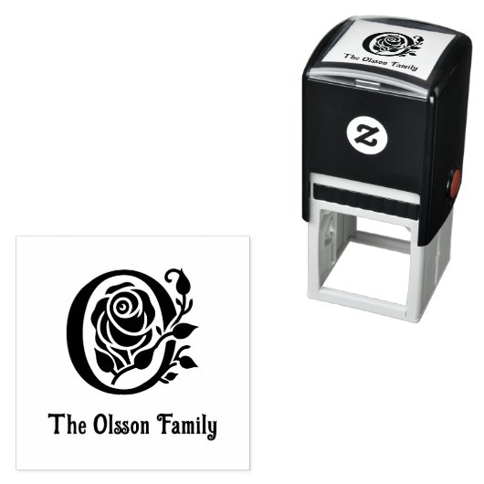 イニシャルはっきりしたとバラ名日付Estd N Wh セルフインキングスタンプ (インサイチュ)