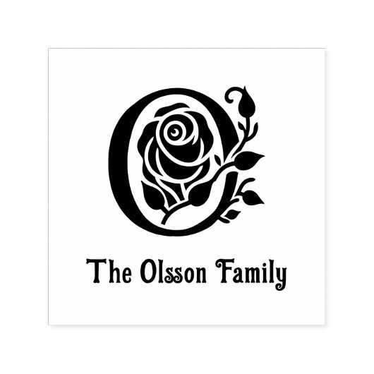 イニシャルはっきりしたとバラ名日付Estd N Wh セルフインキングスタンプ (デザイン)