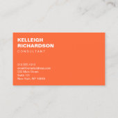 イニシャルはっきりしたモノグラムオレンジ名刺 名刺 (裏面)