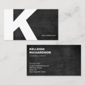 イニシャルはっきりしたモノグラムブラックウッドビジネスカード 名刺 (正面/裏面)